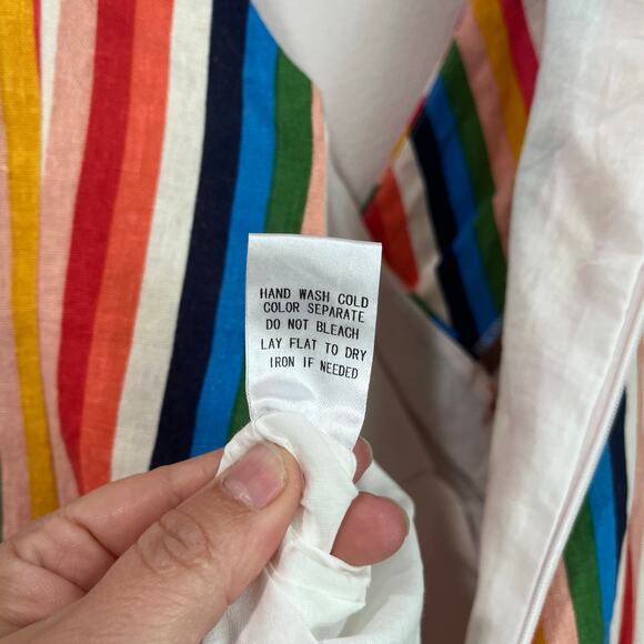 Le Lis Collection Linen Blend Rainbow Colorful Romper Size S - Picture 8 of 9
